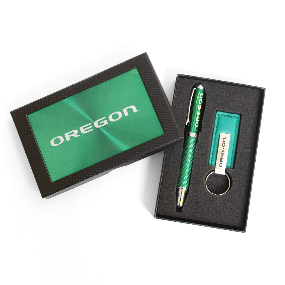 Oregon, LXG, Green, Pen & Pencil Sets, Leather, Art & School, Carbon Fiber, Gift Box, 706439
